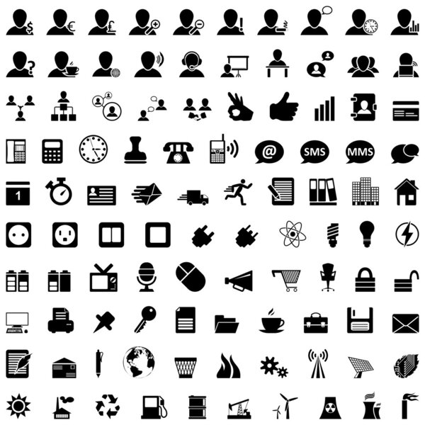 Набор значков для бизнеса и офиса
