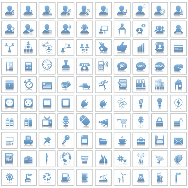 Conjunto de iconos de negocio y oficina — Archivo Imágenes Vectoriales