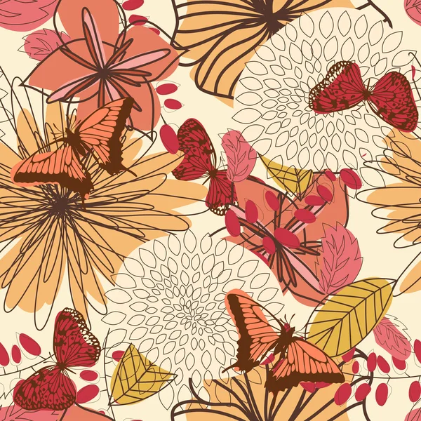 Floral sans couture — Image vectorielle