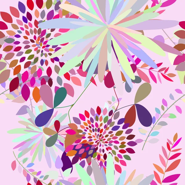 Seamless multicolor floral pattern — Stock Vector