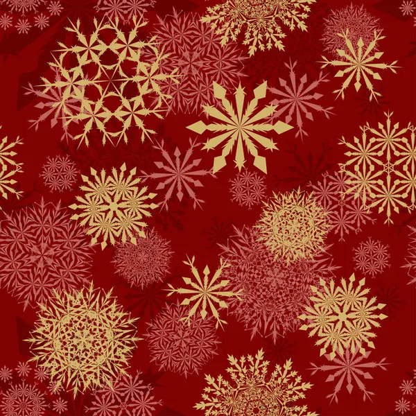 Modèle de flocons de neige sans couture — Image vectorielle