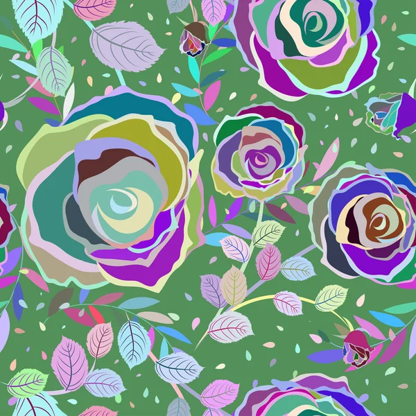 Patrón floral multicolor sin costuras — Vector de stock