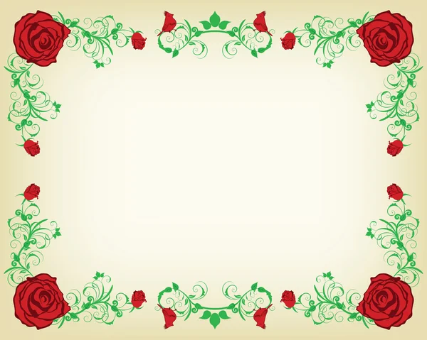 Vintage Floral Frame — Stock Vector