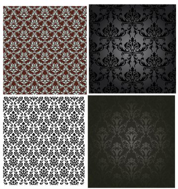 Vintage damask çiçek desenli.