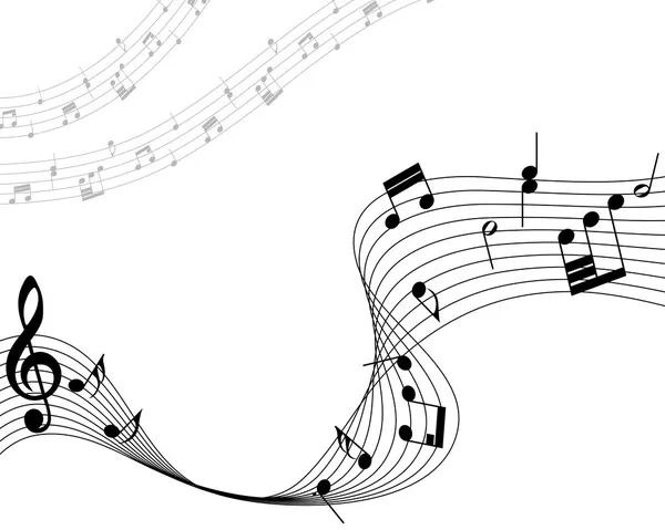 Hangjegy személyzet, a jegyzetek és a violinkulcs — Stock Vector