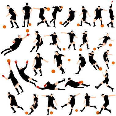 Futbol silhoette set