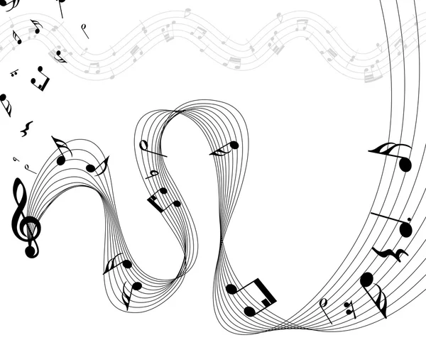 Personal de notas musicales — Vector de stock