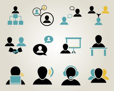 ofis ve insanlar Icon set