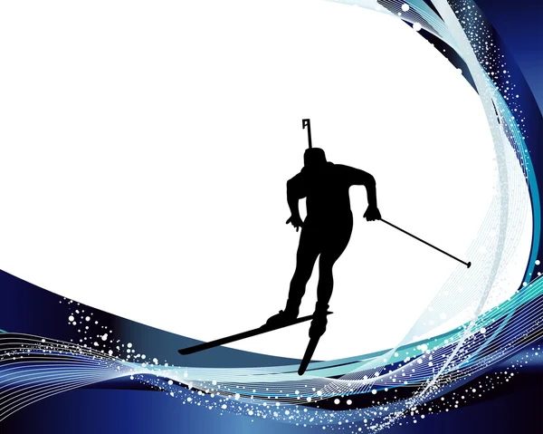 Athlète biathlon — Image vectorielle