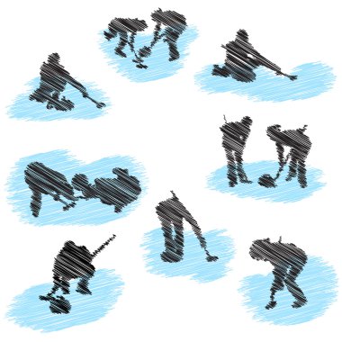 dizi oyuncu grunge siluetleri curling