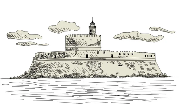Rhodes oude fort — Stockvector