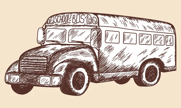 스쿨 버스 스케치 — 스톡 벡터
