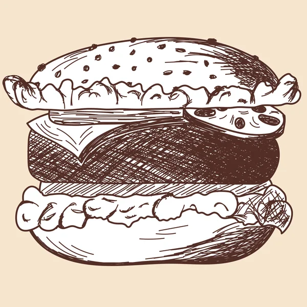 Croquis de hamburger — Image vectorielle