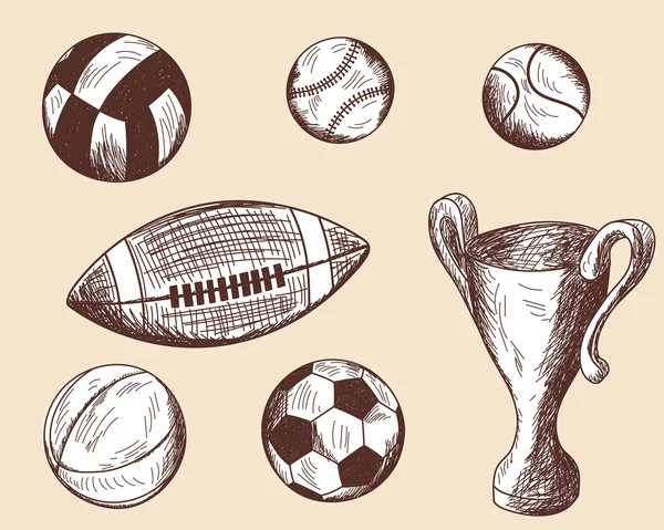 Set de boules de croquis — Image vectorielle