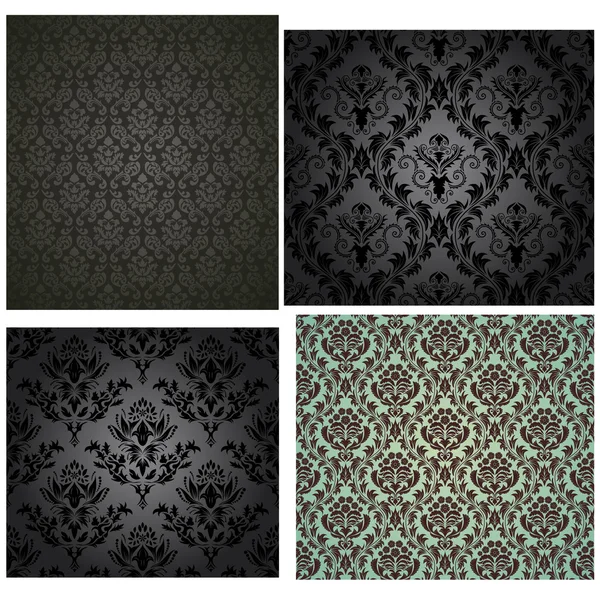 Damask seamless pattern set — Stock Vector