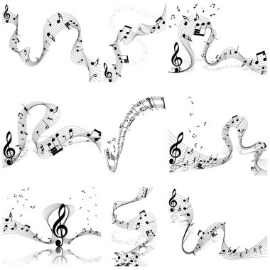 müzik notaları personel seti