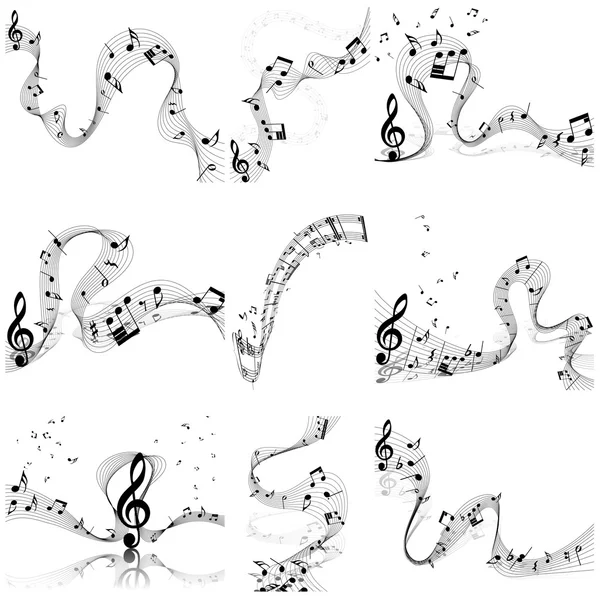 Conjunto personal de notas musicales — Vector de stock