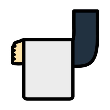 Havluyla Garson Eli 'nin ikonu. Renk Doldurma Tasarımı ile Düzenlenebilir Kalın Tasarım. Vektör İllüstrasyonu.