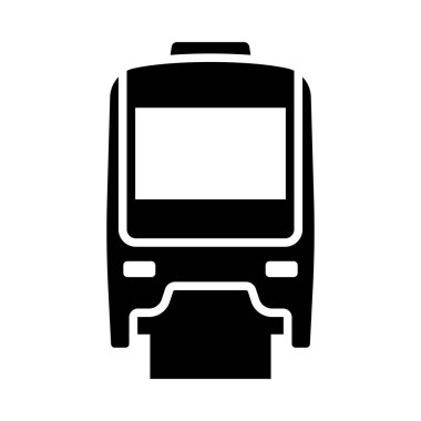 Tek Raylı Simge. Siyah Şablon Tasarımı. Vektör İllüstrasyonu.