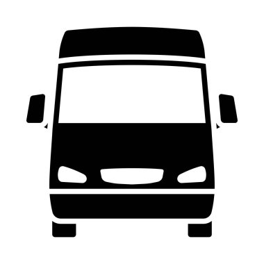 Van Icon. Siyah Şablon Tasarımı. Vektör İllüstrasyonu.