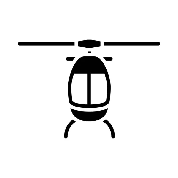 Helicopter Icon Black Stencil Design Vector Illustration — Stock Vector