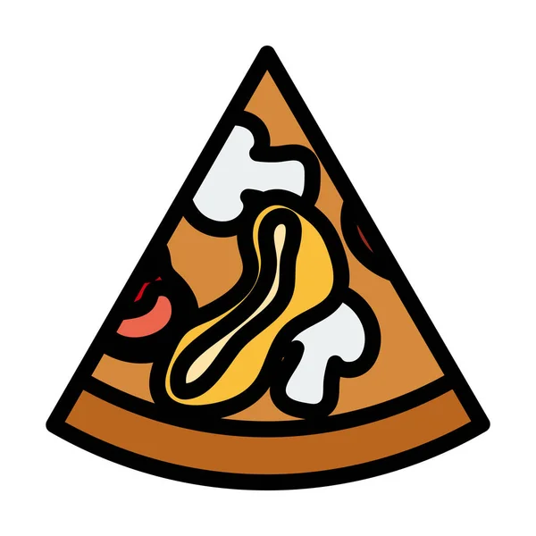 Icône Pizza Sur Assiette Contour Audacieux Modifiable Avec Conception Remplissage — Image vectorielle