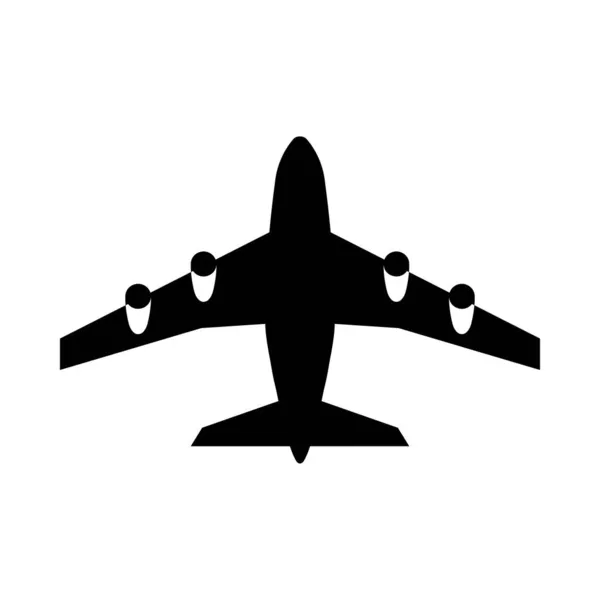 Airplane Takeoff Icon Black Stencil Design Vector Illustration — Stock Vector