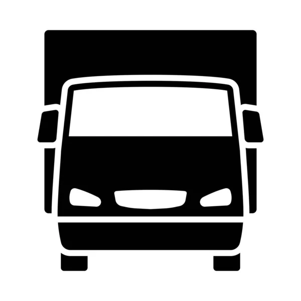 Van Truck Pictogram Zwart Potlood Ontwerp Vector Illustratie — Stockvector