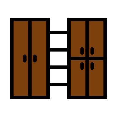 Ofis Kabine Simgesi. Renk Doldurma Tasarımı ile Düzenlenebilir Kalın Tasarım. Vektör İllüstrasyonu.