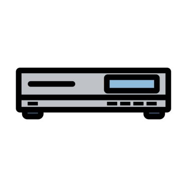 Medya Oynatıcı Simgesi. Renk Doldurma Tasarımı ile Düzenlenebilir Kalın Tasarım. Vektör İllüstrasyonu.