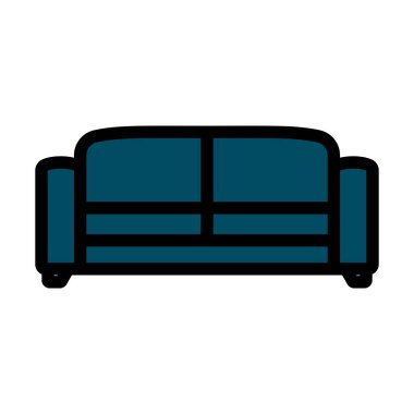 Ofis Koltuğu Simgesi. Renk Doldurma Tasarımı ile Düzenlenebilir Kalın Tasarım. Vektör İllüstrasyonu.