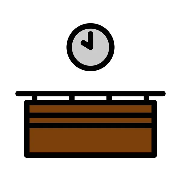 Γραφείο Reception Desk Icon Επεξεργάσιμο Τολμηρό Περίγραμμα Χρώμα Πλήρωσης Σχεδιασμό — Διανυσματικό Αρχείο