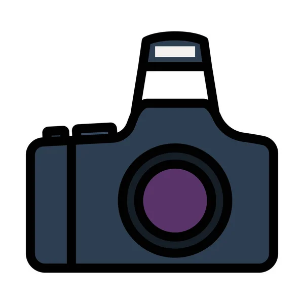 Fotocamera Icoon Bewerkbare Bold Outline Met Kleur Invullen Ontwerp Vector — Stockvector