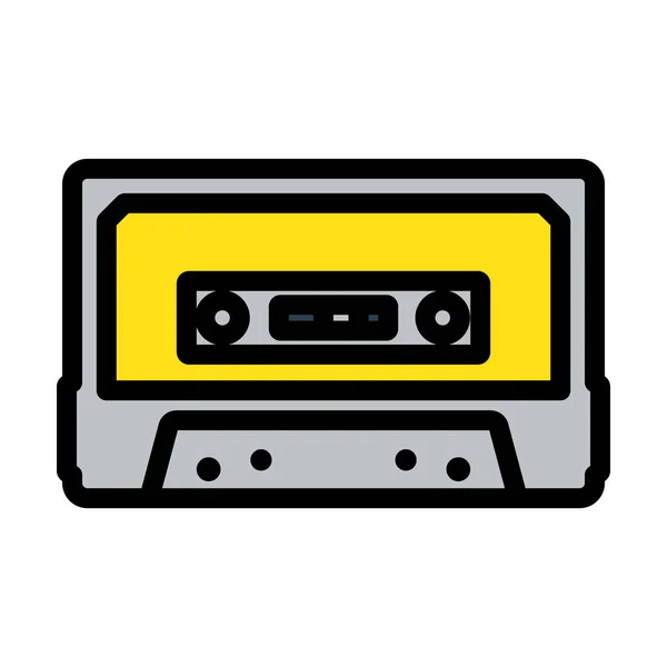 Audio Cassette Icon Vorhanden Editierbare Kühne Umrisse Mit Farbfülldesign Vektorillustration — Stockvektor