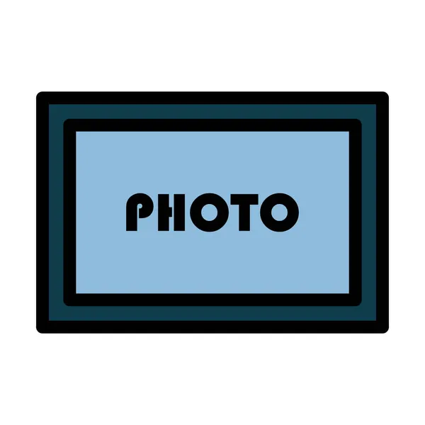 Цифровая Икона Фотографии Жирный Контур Таблицы Цветовой Начинкой Векторная Миграция — стоковый вектор