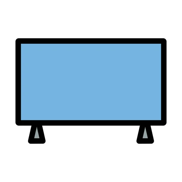 Широкий Значок Телевізора Сміливий Контур Дизайном Заповнення Кольорів Векторна Ілюстрація — стоковий вектор