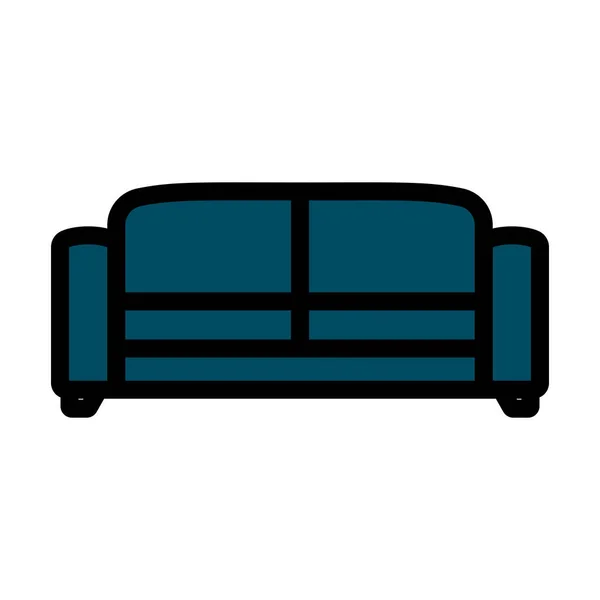 Office Sofa Icon Upravitelný Tučný Obrys Barevným Vzorem Vektorová Ilustrace — Stockový vektor