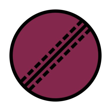 Kriket topu ikonu. Renk Doldurma Tasarımı ile Düzenlenebilir Kalın Tasarım. Vektör İllüstrasyonu.