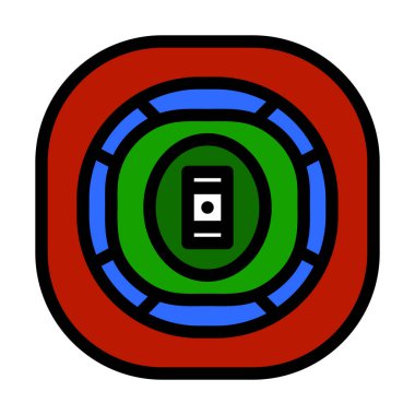 Cricket Stadyumu ikonu. Renk Doldurma Tasarımı ile Düzenlenebilir Kalın Tasarım. Vektör İllüstrasyonu.