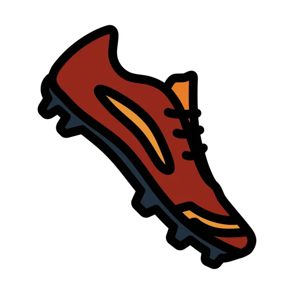 Crickets Boot Icon Editable Bold Outline Color Fill Design Vector — Stock Vector