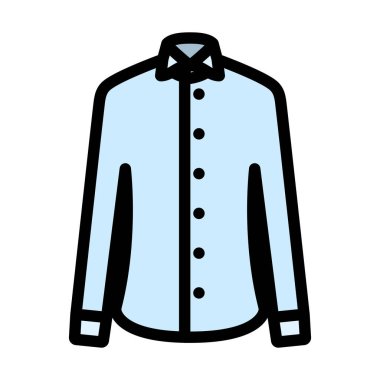 İş Gömleği Simgesi. Renk Doldurma Tasarımı ile Düzenlenebilir Kalın Tasarım. Vektör İllüstrasyonu.
