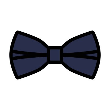 İş Kelebeği Kravat Simgesi. Renk Doldurma Tasarımı ile Düzenlenebilir Kalın Tasarım. Vektör İllüstrasyonu.