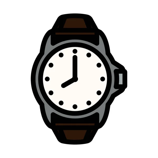 Business Watch Icon Editable Bold Outline Color Fill Design Vector — Διανυσματικό Αρχείο