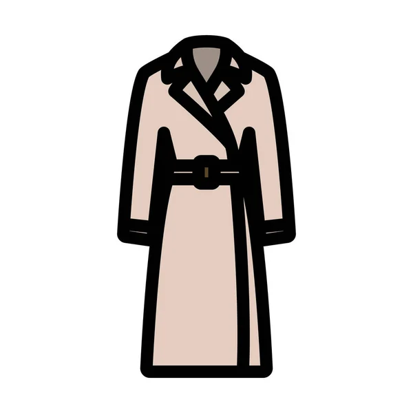 Business Woman Trench Icon Editable Bold Outline Color Fill Design — Διανυσματικό Αρχείο