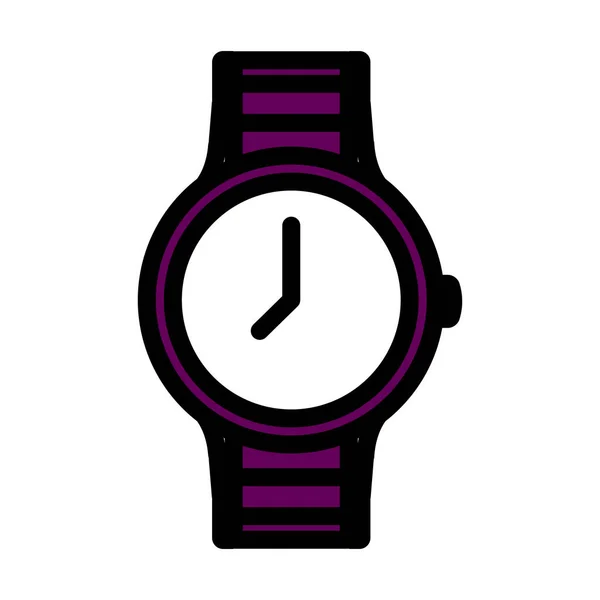 Business Woman Watch Icon Editable Bold Outline Color Fill Design — Διανυσματικό Αρχείο