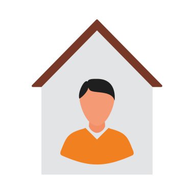 Coronavirus hastalığının önlenmesi (COVID-19). Ev İkonası Kal. Düz Renk Tasarımı. Vektör İllüstrasyonu.