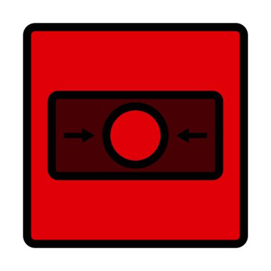 Yangın Alarm Simgesi. Renk Doldurma Tasarımı ile Düzenlenebilir Kalın Tasarım. Vektör İllüstrasyonu.