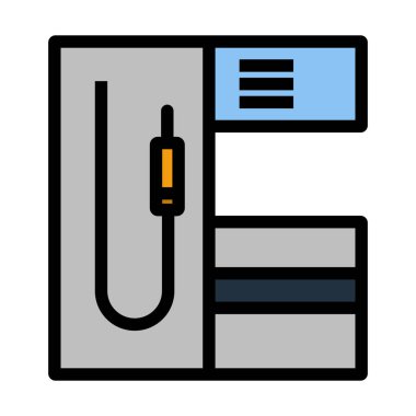 Yakıt İstasyonu Simgesi. Renk Doldurma Tasarımı ile Düzenlenebilir Kalın Tasarım. Vektör İllüstrasyonu.