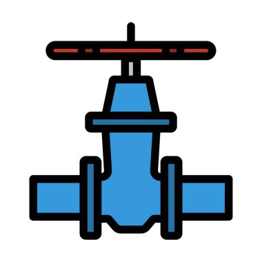 Boru Valfi Simgesi. Renk Doldurma Tasarımı ile Düzenlenebilir Kalın Tasarım. Vektör İllüstrasyonu.