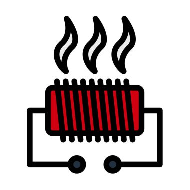 Elektrikli ısıtıcı simgesi. Renk Doldurma Tasarımı ile Düzenlenebilir Kalın Tasarım. Vektör İllüstrasyonu.